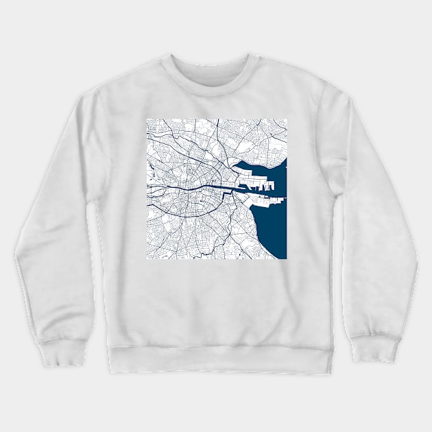 Kopie von Kopie von Kopie von Kopie von Kopie von Kopie von Lisbon map city map poster - modern gift with city map in dark blue Crewneck Sweatshirt by 44spaces